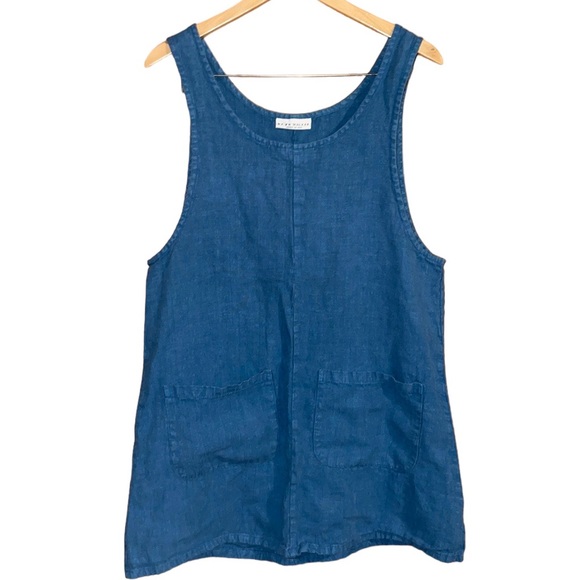 Women's Linen Sleeveless Vest Top – Lagenlook Style, Scoop Neck, Summer Casual